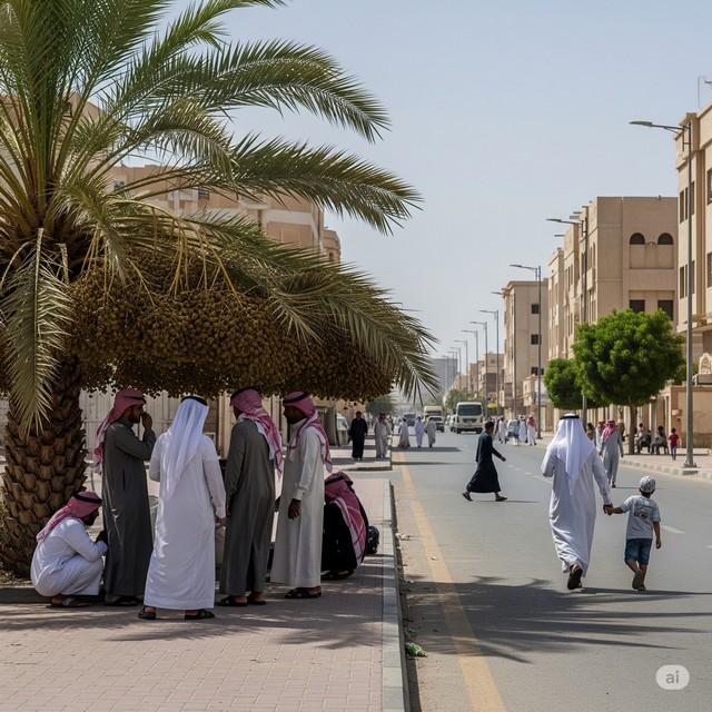 ilustrasi gelombang panas di arab saudi